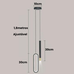 Pendente Led Duplo Minimalista