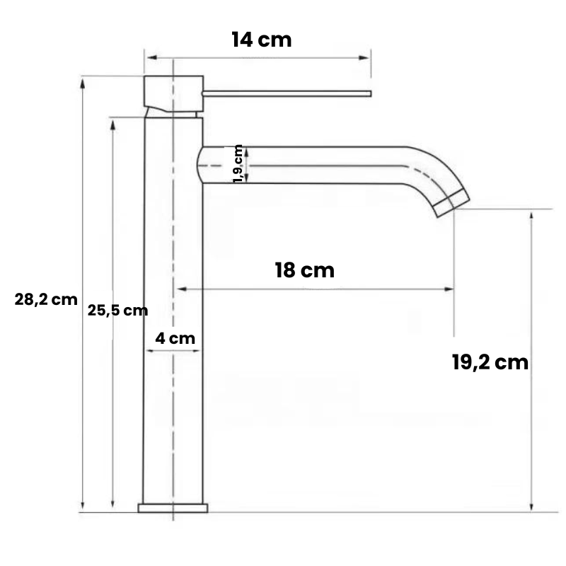 Torneira Monocomando Para Lavabo Alta - Tatyana