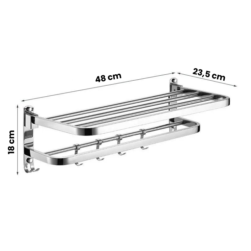 Toalheiro Duplo Multiuso Cromado
