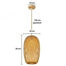 Pendente Para a Sala de Jantar Fibras Naturais Vime