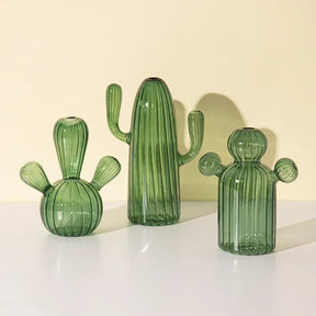 Vaso de Plantas Decorativo Cactos em Vidro