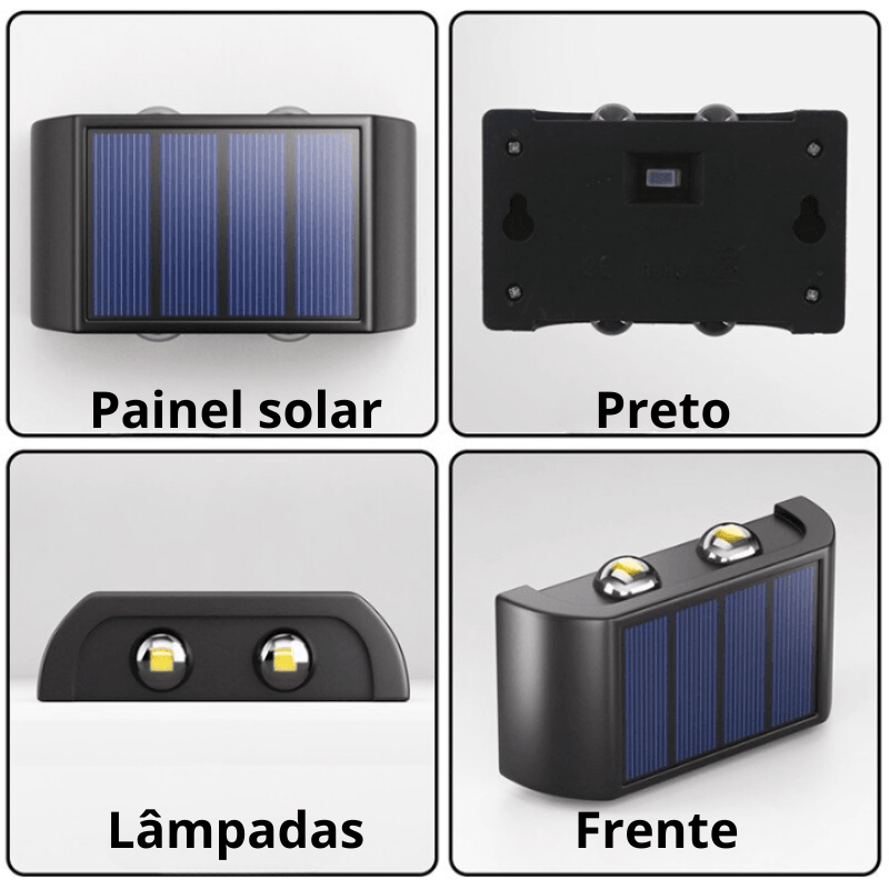 Arandela de Parede Área Externa de Led Solar