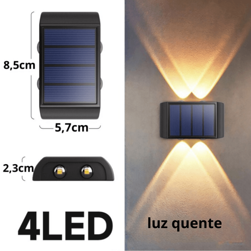 Arandela de Parede Área Externa de Led Solar