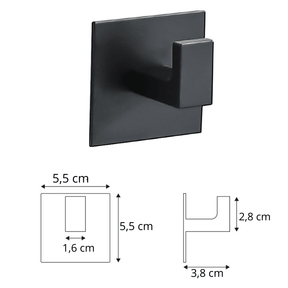 Cabide Porta Toalha de Parede Preto