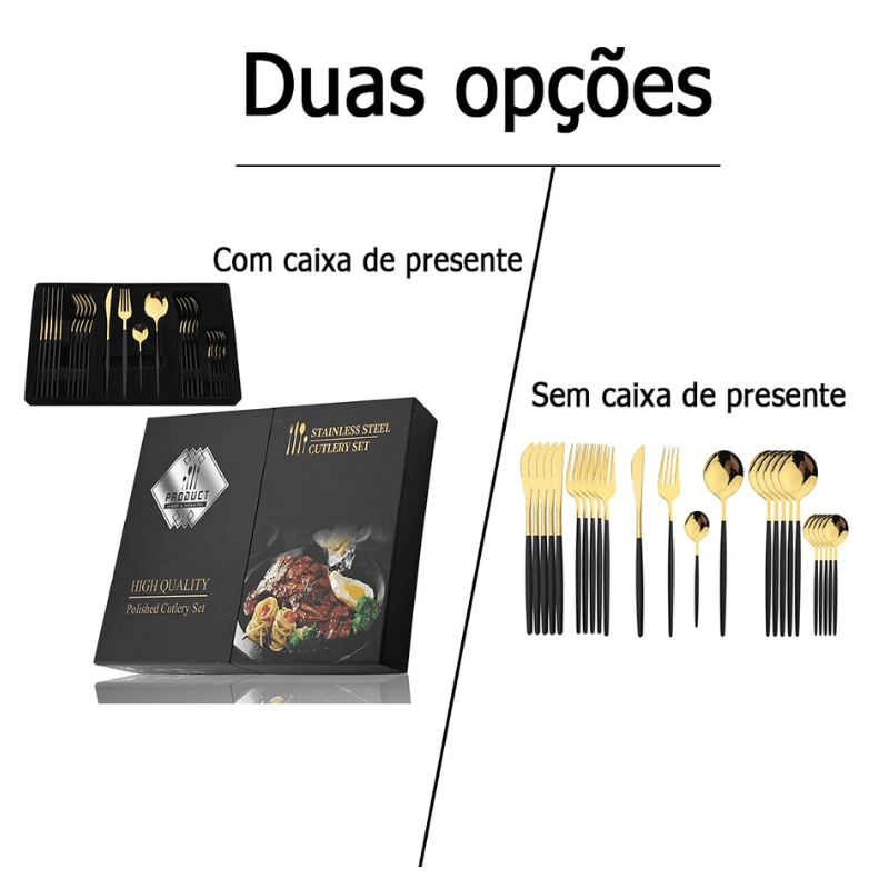 Faqueiro 24 Peças Aço Inoxidável Premium