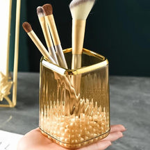 Organizador De Pincéis com Detalhe Dourado