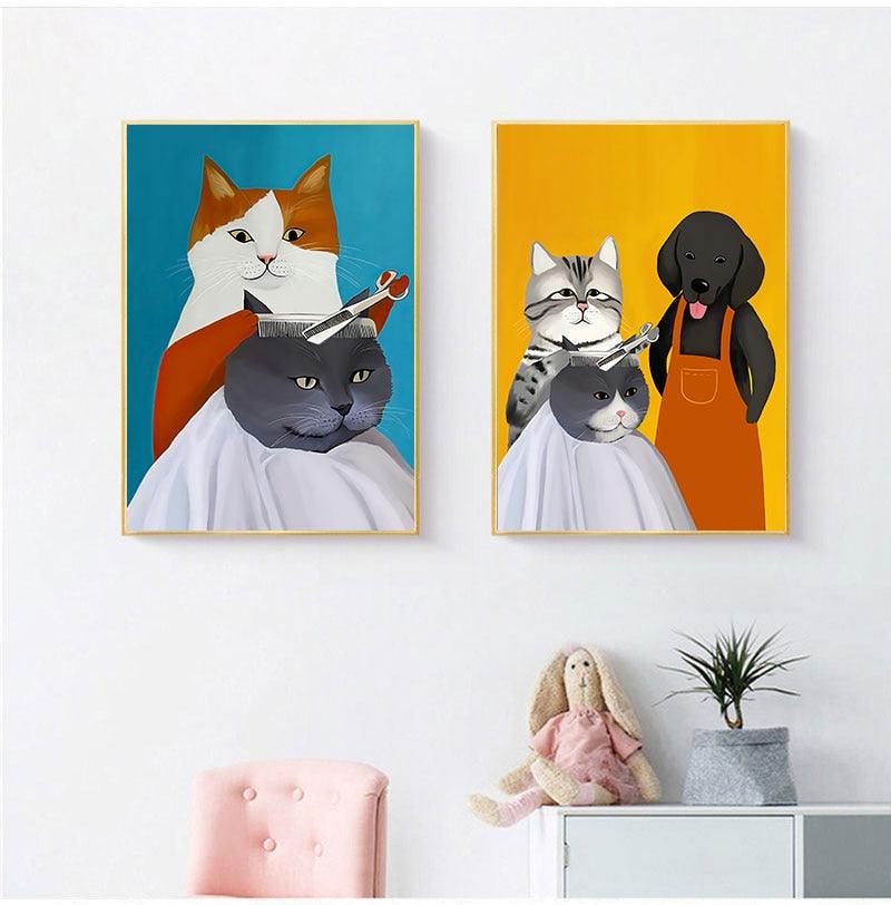 Quadro Decorativo Criativos Gatos em Tela